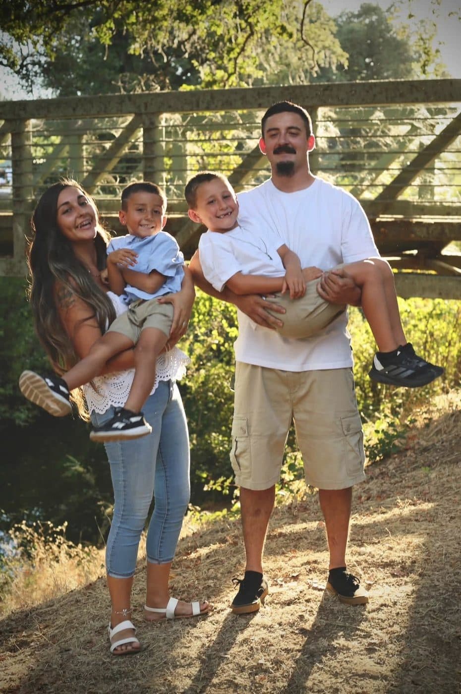 Chris, owner of NorCal Precision Auto & Electric Repair, with his family in Redding, CA